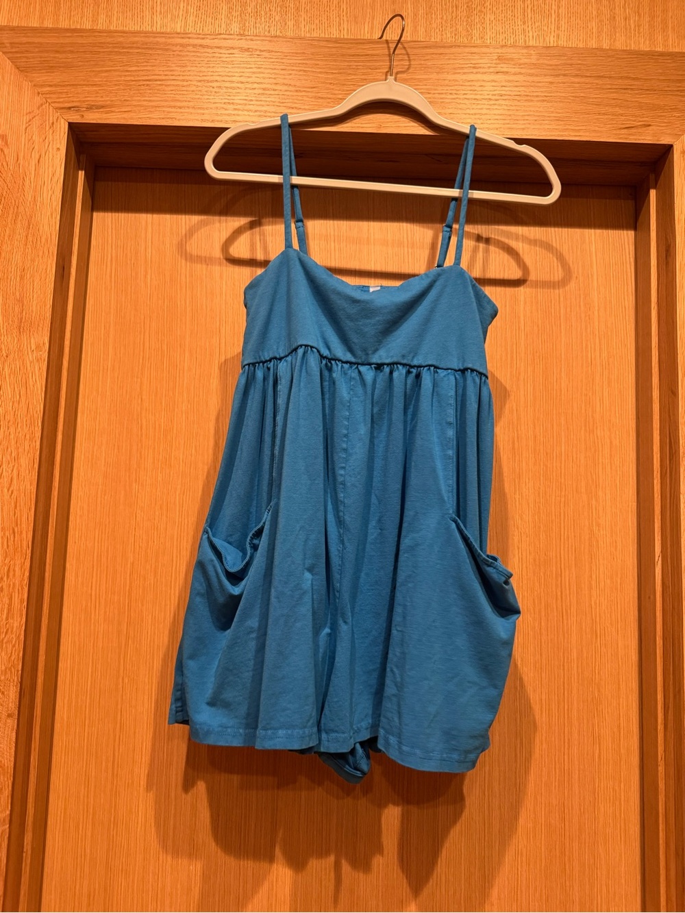 We The Free Teal Blue Spaghetti-Strap Sleep Romper